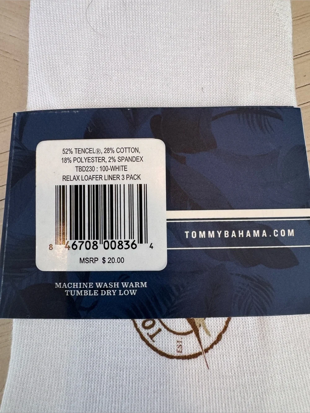 NWT Tommy Bahama Loafer Liner Socks Bundle of 8 | Black & White Pima Cotton